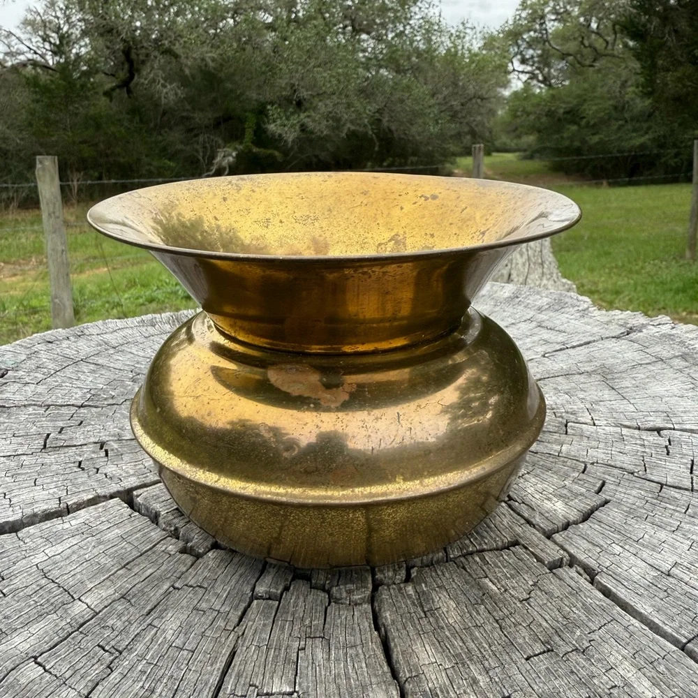 Vintage Brass Spittoon - Picture 2 of 6
